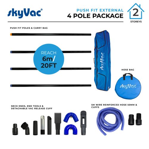 SkyVac Suction Pole Set, 4 pole package.