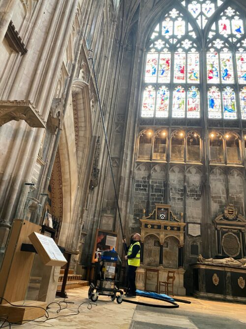 Cleaning Gloucester Cathedral 3